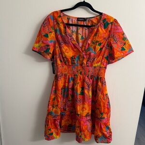 Etiquette Orange Floral Dress NWT